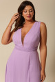 Vestido Festa Madrinha Plus Size Lavanda  decote Longo Ladydress