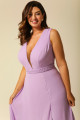 Vestido Festa Madrinha Plus Size Lavanda  decote Longo Ladydress
