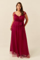 Vestido Festa Madrinha Plus Size Marsala   Longo Ladydress