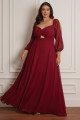 Vestido Festa Madrinha Plus Size Marsala   Longo Ladydress