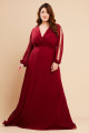 Vestido de Festa Longo Plus Size Marsala Emilia Ladydress