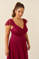Vestido Festa Madrinha Plus Size Marsala  babado Longo Ladydress