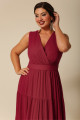 Vestido Festa Madrinha Plus Size Marsala  decote Longo Ladydress