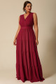 Vestido Festa Madrinha Plus Size Marsala  decote Longo Ladydress