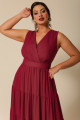 Vestido Festa Madrinha Plus Size Marsala  decote Longo Ladydress