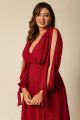 Vestido Festa Madrinha Plus Size Marsala  Decote V Longo Ladydress