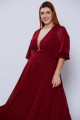 Vestido Festa Madrinha Plus Size Marsala Chiffon Decote V Tule Manga Longo Ladydress