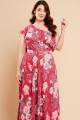 Vestido de Festa Longo Plus Size Estampado Pink Raquel Ladydress