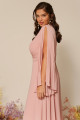 Vestido Festa Madrinha Plus Size Rosa  decote V Longo Ladydress