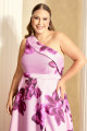 Vestido de Festa Longo Plus Size Estampado Rosa Colette Ladydress