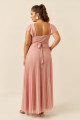 Vestido Festa Madrinha Plus Size Rosa Nude  glitter Longo Ladydress