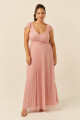 Vestido Festa Madrinha Plus Size Rosa Nude  glitter Longo Ladydress