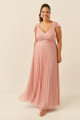 Vestido Festa Madrinha Plus Size Rosa Nude  glitter Longo Ladydress