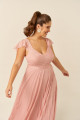 Vestido Festa Madrinha Plus Size Rosa Nude  glitter Longo Ladydress
