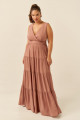 Vestido Festa Madrinha Plus Size Rose  decote Longo Ladydress