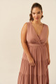 Vestido Festa Madrinha Plus Size Rose  decote Longo Ladydress