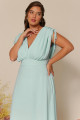 Vestido de Festa Longo Plus Size Verde Claro Simone Ladydress