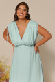 Vestido de Festa Longo Plus Size Verde Claro Simone Ladydress