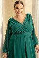 Macacão Longo Plus Size Verde Escuro Cora Ladydress