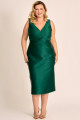 Vestido de Festa Midi Plus Size Verde Escuro Sônia Ladydress