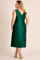 Vestido de Festa Midi Plus Size Verde Escuro Sônia Ladydress