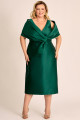 Vestido de Festa Midi Plus Size Verde Escuro Sônia Ladydress