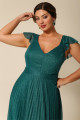 Vestido Festa Madrinha Plus Size Verde Esmeralda  babado Longo Ladydress
