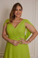 Vestido Festa Madrinha Plus Size Verde Lima   Longo Ladydress