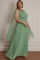 Vestido Festa Madrinha Plus Size Verde Menta   Longo Ladydress