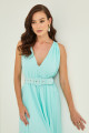Vestido Festa Madrinha Plus Verde Claro  plissado Midi Ladydress x