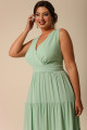 Vestido Festa Madrinha Plus Verde Menta   decote Longo Ladydress