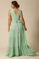 Vestido Festa Madrinha Plus Verde Menta   decote Longo Ladydress