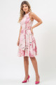 Vestido Festa Madrinha Rosa Estampado Crepe Cinto Curto Ladydress