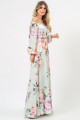 Vestido Longo Estampado Camila Verde Menta