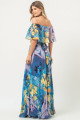 Vestido Longo Estampado Rafaela Azul