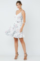 Vestido Curto Estampado Amora Off White