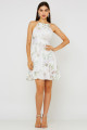 Vestido Curto Estampado Luna Off White