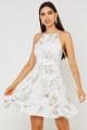 Vestido Curto Estampado Luna Off White