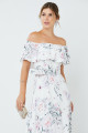 Vestido Longo Estampado Iris Off White