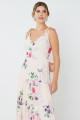 Vestido Longo Estampado Brenda Salmão