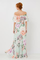 Vestido Longo Estampado Rafaela Verde Claro