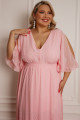 Vestido Festa Madrinha Plus Size Rosa   Longo Ladydress